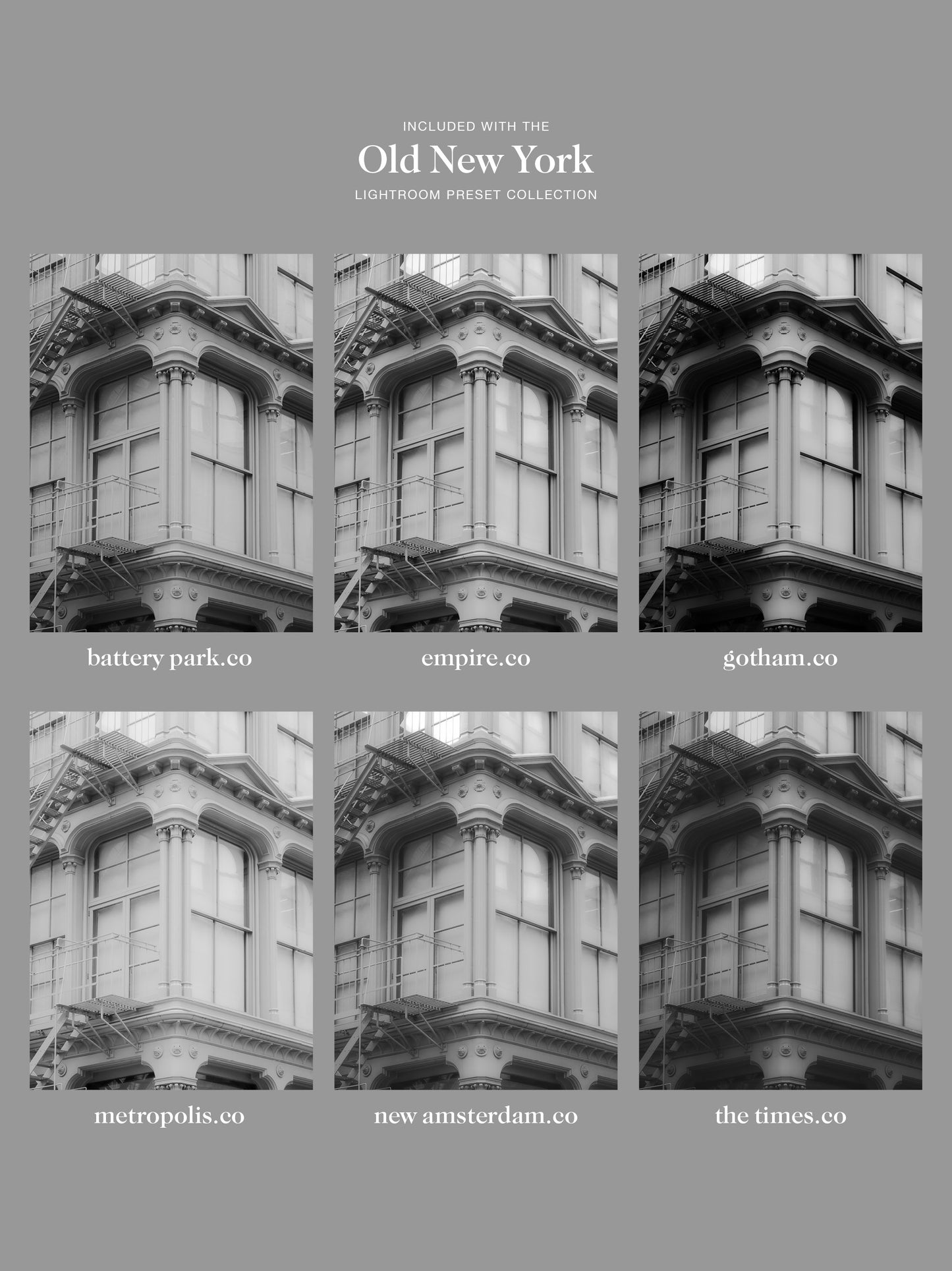 The Complete "Old New York" Lightroom Preset Collection