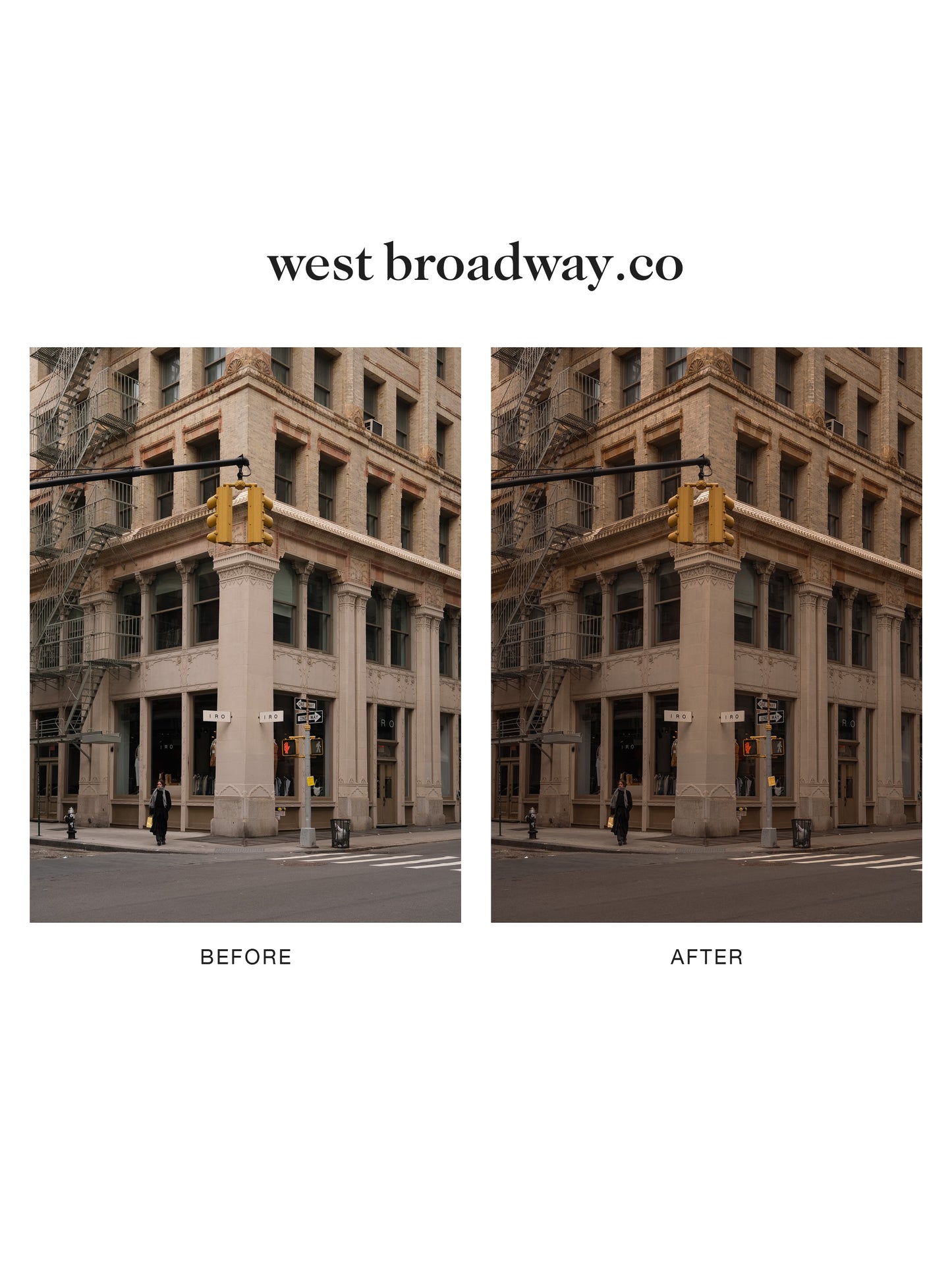 "west broadway.co" Lightroom Preset