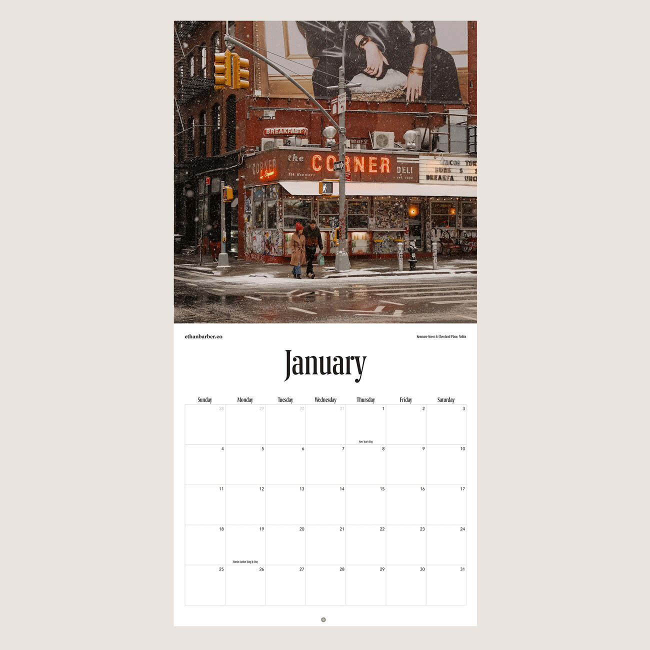 [Pre-order] 2026 New York City Calendar